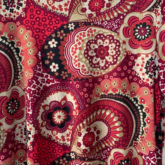 Lane Bryant 18/20 Red Paisley Business  Casual Blouse - Picture 6 of 8